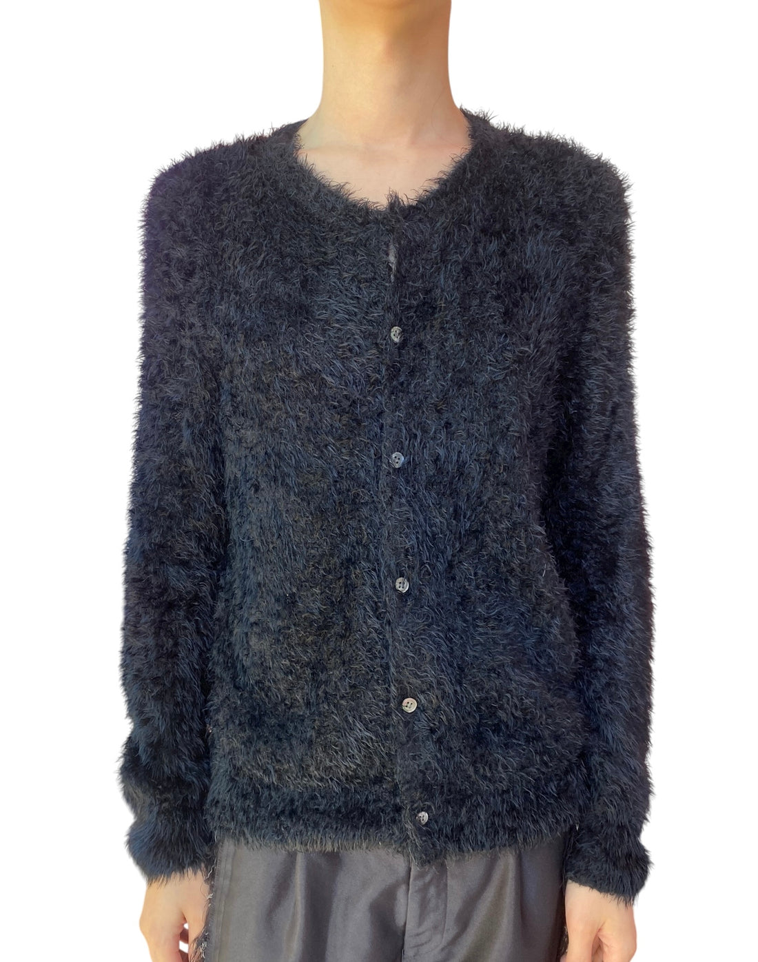 Comme Des Garçons Black Fuzzy Cardigan - L