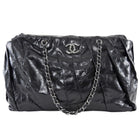 Chanel Black CC Glazed Leather Large Twisted East/West Chain Tote Bag
