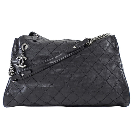 Chanel Black CC Quilted Leather Crave Chain Hobo Bag