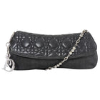 Christian Dior Vintage 2001 Perforated Cannage Leather Denim Baguette Bag
