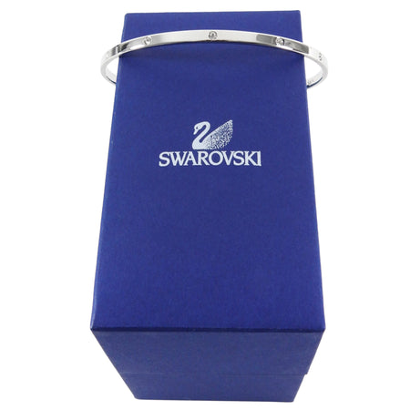 Swarovski Silvertone Crystal Slim Bangle Bracelet