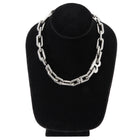 Balenciaga Silvertone Chunky B Chain Necklace