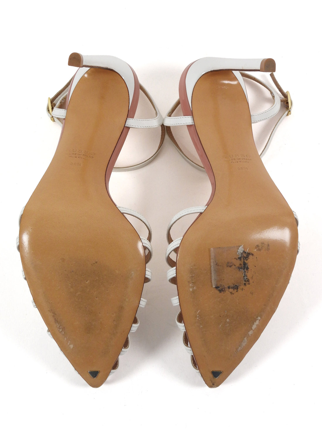 Francesco Russo Patent Leather Cage Strappy Pointed High Heel Sandals - 38.5