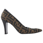 Fendi Brown Zucca FF Canvas Square Toe Pumps - 6M
