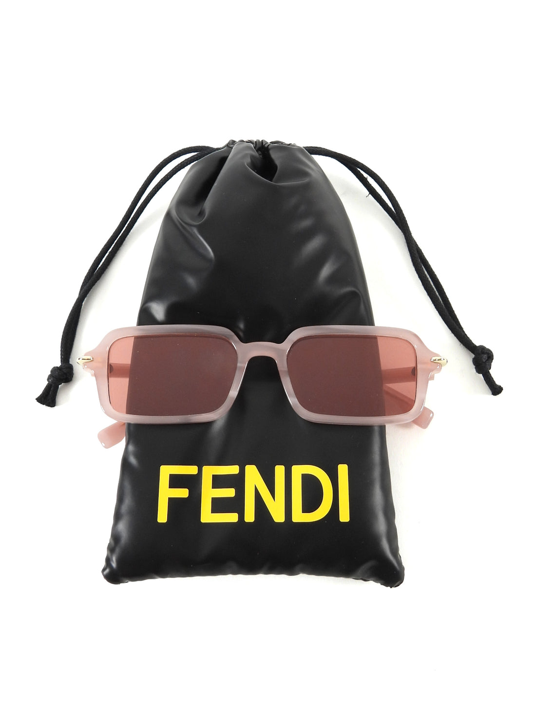 Fendi Blush Pink Acetate Selleria Rectangle Sunglasses FE40174I 64Z 51