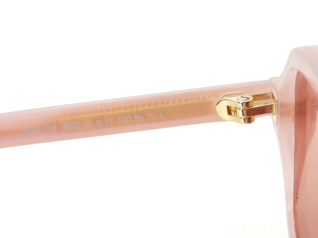 Fendi Blush Pink Acetate Selleria Rectangle Sunglasses FE40174I 64Z 51