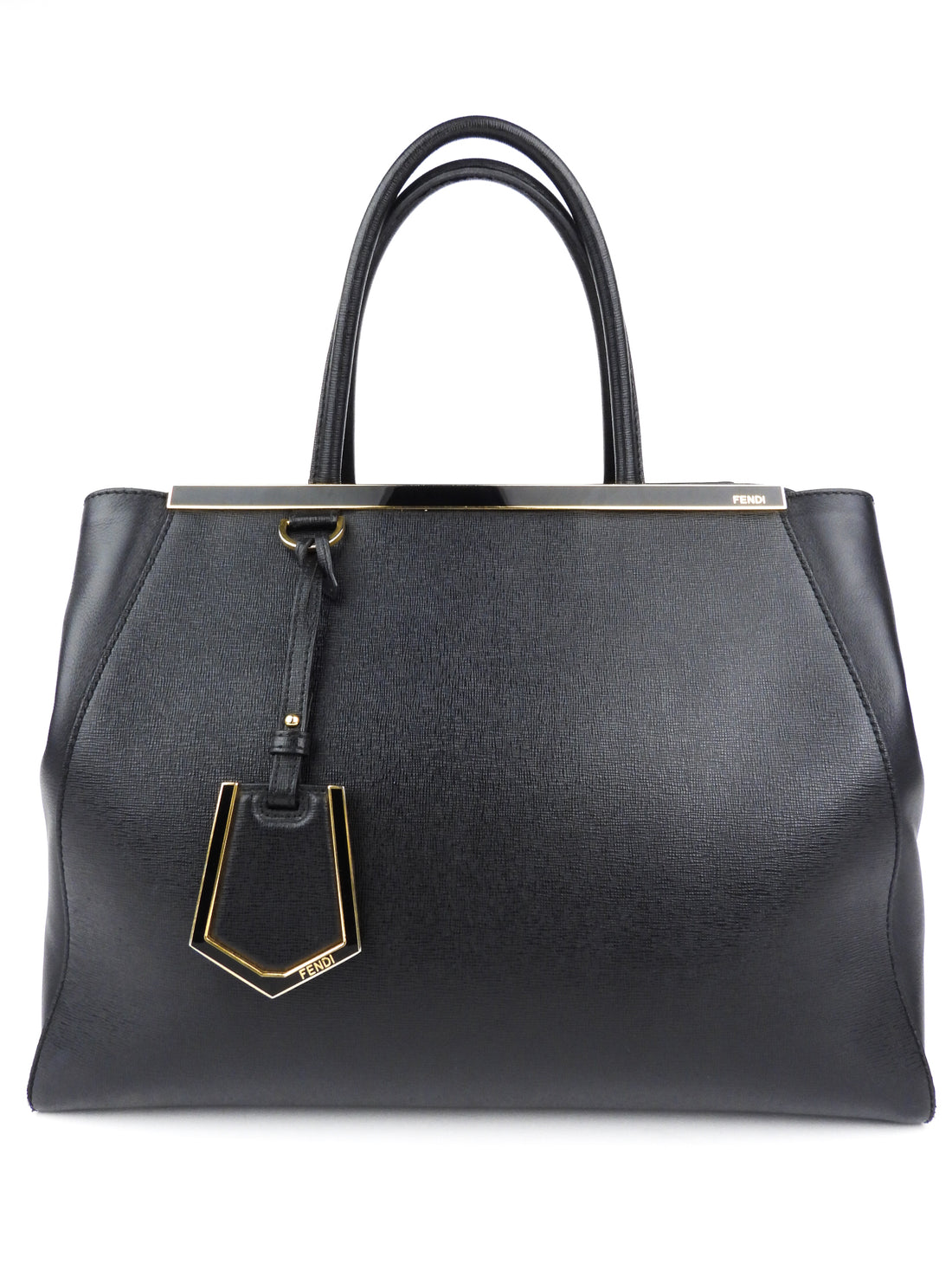 Fendi Black Leather 2Jours Two Way Tote Bag