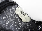 Fendi Black and Grey Ombre Floral Silk Draped Midi Dress - 40