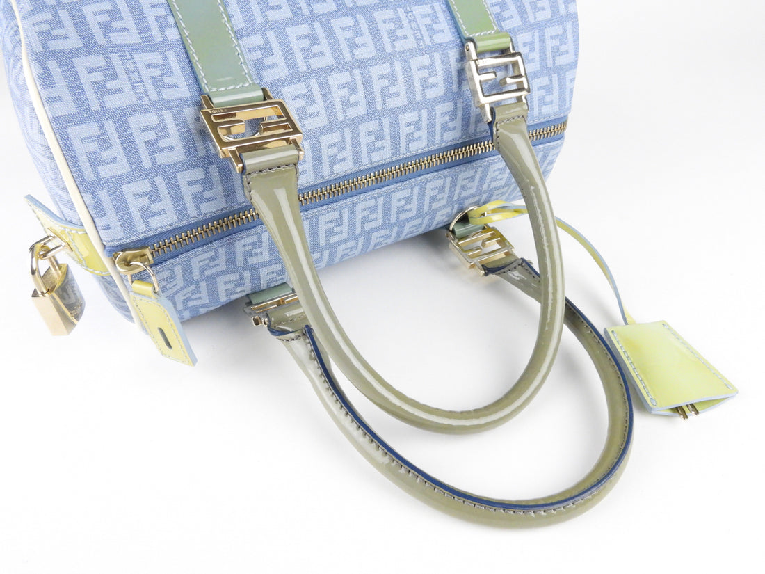 Fendi Blue Forever Zucca Boston Bag Fendi