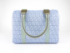 Fendi Sky Blue Forever Zucca Coated Canvas Boston Bag