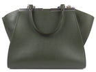 Fendi Dark Green Leather 3Jours Two Way Tote Bag