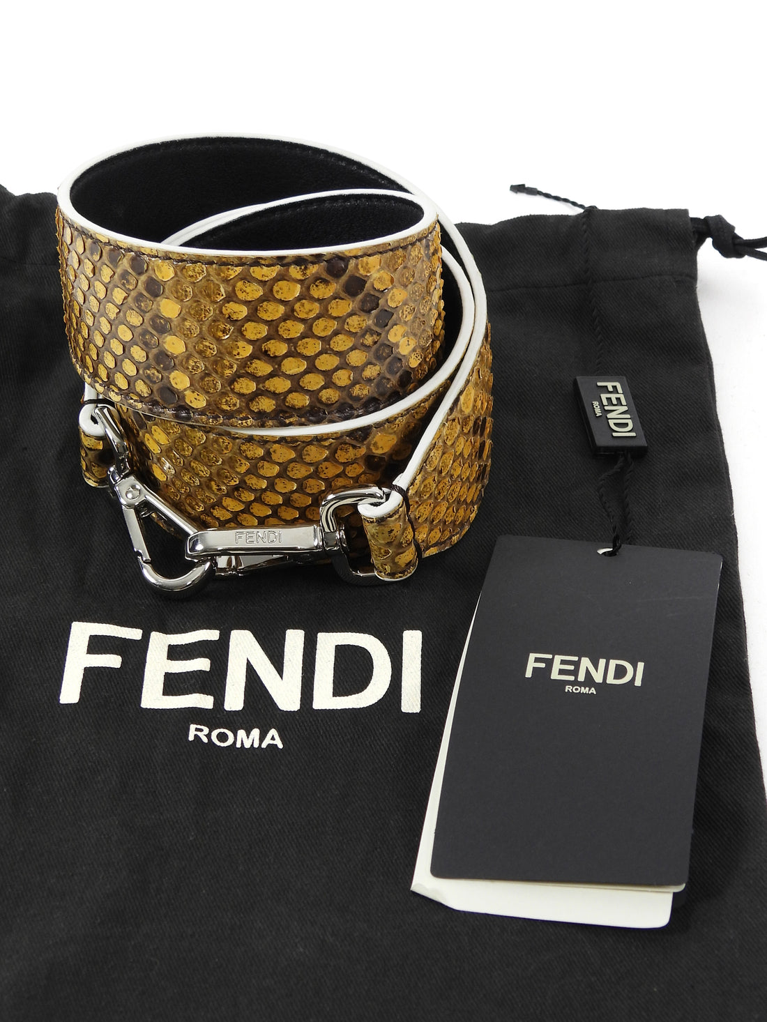 Fendi Yellow "Strap You" Python Exotic Bag Strap