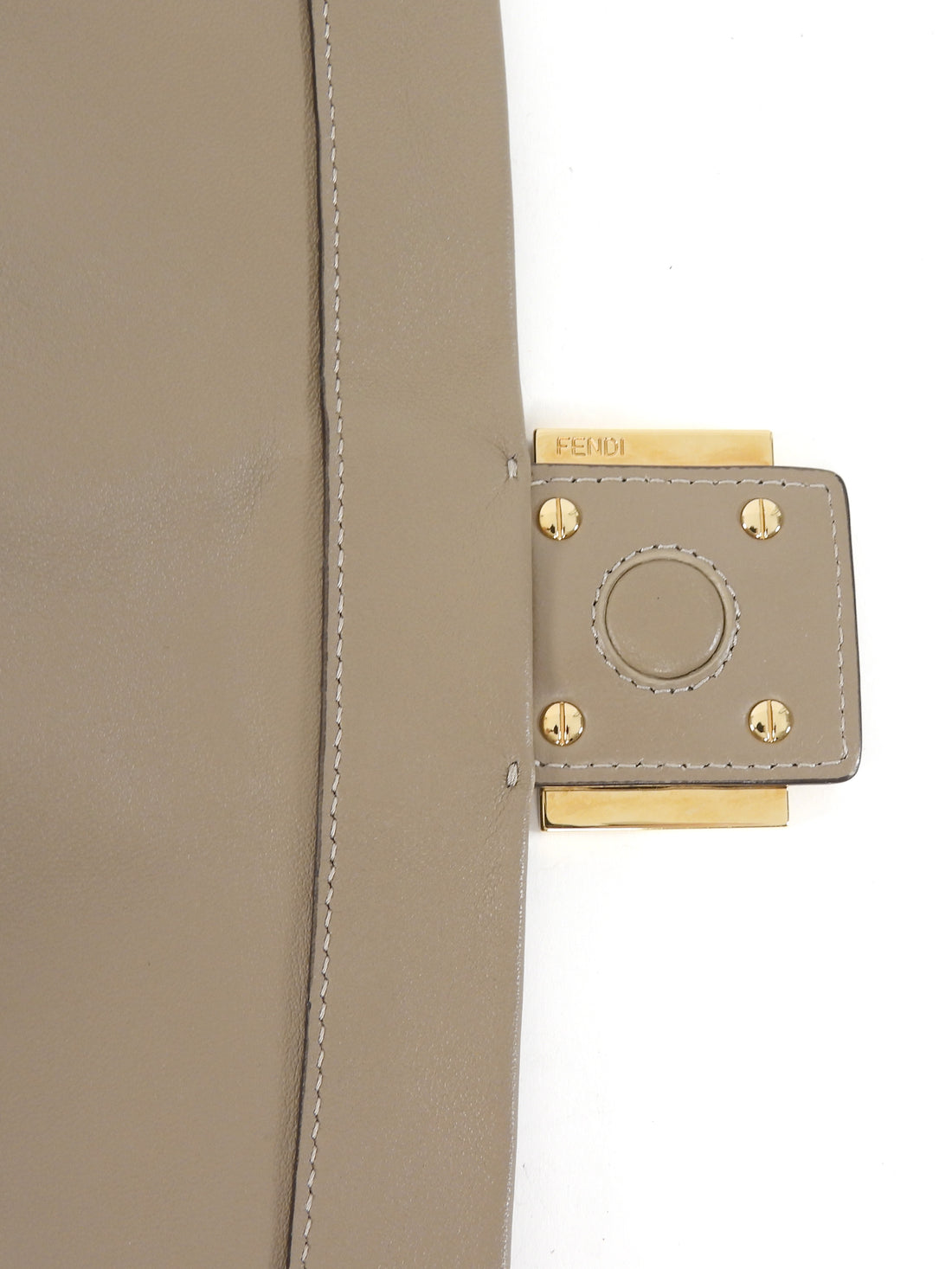 Fendi Taupe Soft Leather Baguette Two Way Bag