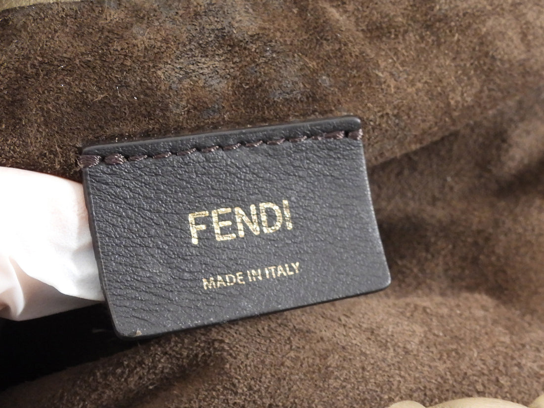 Fendi Taupe Soft Leather Baguette Two Way Bag