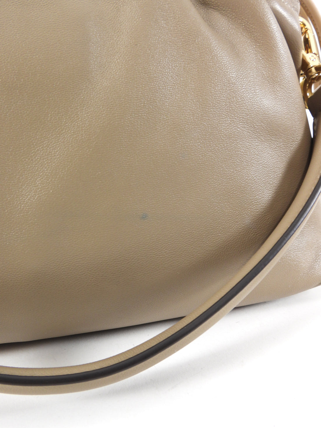 Fendi Taupe Soft Leather Baguette Two Way Bag