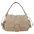 Fendi Taupe Soft Leather Baguette Two Way Bag