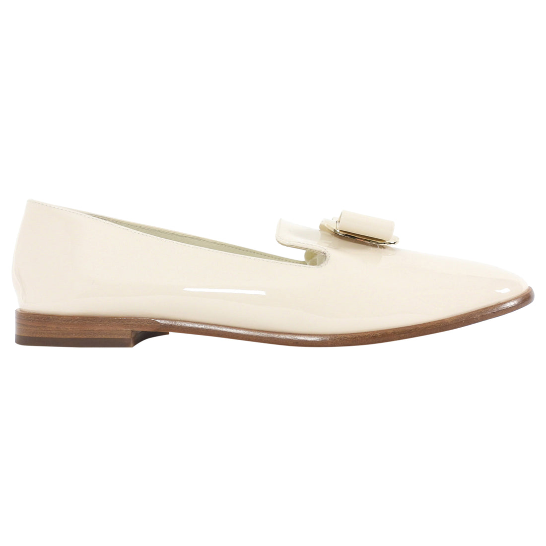 Ferragamo New Vera Patent Leather Loafer Beige - 9.5