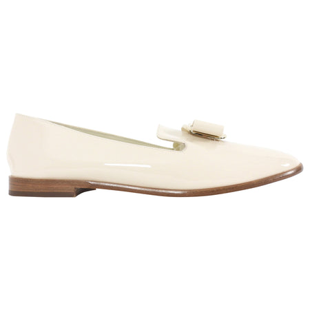Ferragamo New Vera Patent Leather Loafer Beige - 9.5