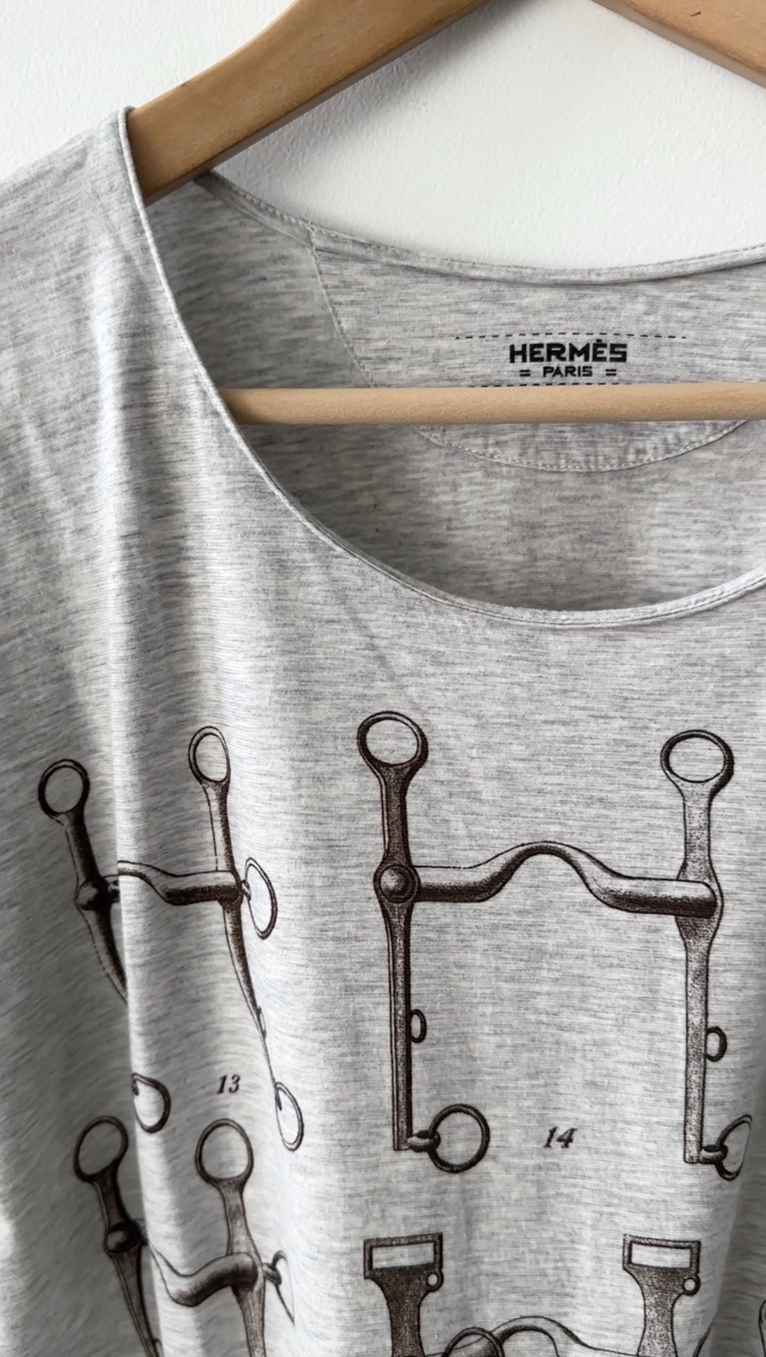 Hermes Grey Antique Diagram Printed T-Shirt - FR38 / S / M