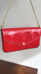 Louis Vuitton Cherry Red Vernis Felicie Pouch Pochette Bag