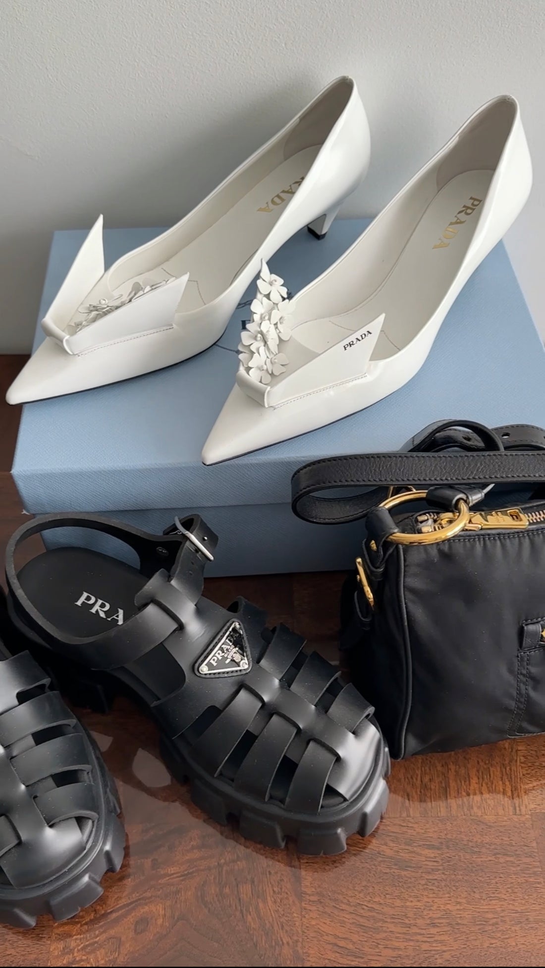 Prada Black Rubber Fisherman Monolith Sandals 37 - Main Image