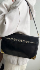 Christian Dior Vintage Midnight Navy Trotteur Clutch / Shoulder Bag