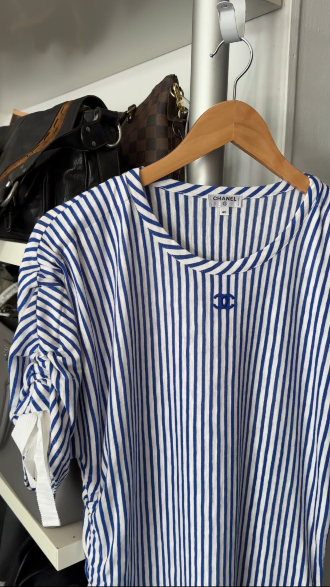 Chanel 19C Blue White Stripe Coco Dress - FR40 / M