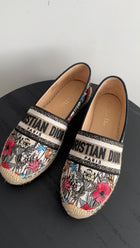 Christian Dior Floral Embroidered Espadrille - 38 / 7.5