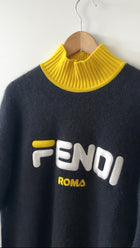 Fendi x Fila Limited Edition Black and Yellow Mohair Sweater - L / XL