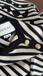 Gucci Black and Ivory Striped Tricot Pour Biarritz Dress - M / L (8/10)