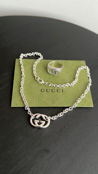 Gucci Sterling Silver GG Signet Ring - USA 9-1/4 – I MISS YOU VINTAGE