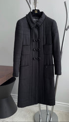 Chanel 06A Vintage Black Wool Single-Breasted Coat - 36 / 38