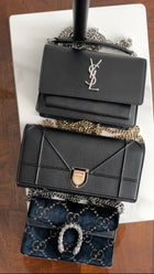 Dior Diorama Black Leather Quilt Wallet on Chain