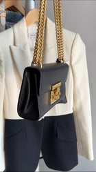 Gucci Small Black Smooth Leather Padlock Chain Bag