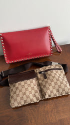 Gucci Brown Monogram Canvas and Leather Belt Bag