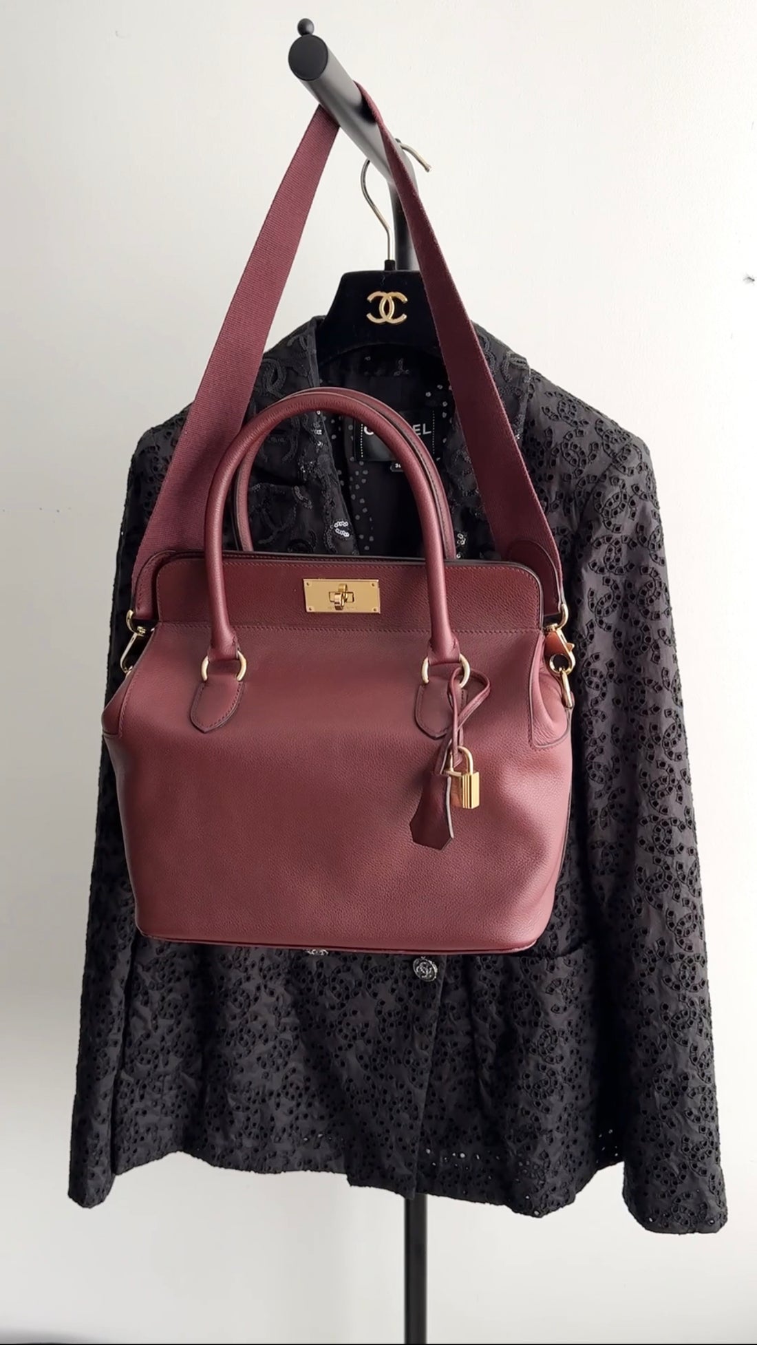 Hermes Sac Toolbox 26 Bordeaux Veau Evercolor