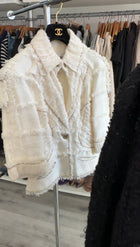 Chanel 08P Ivory Tweed Chain Trim Jacket - FR38 / S