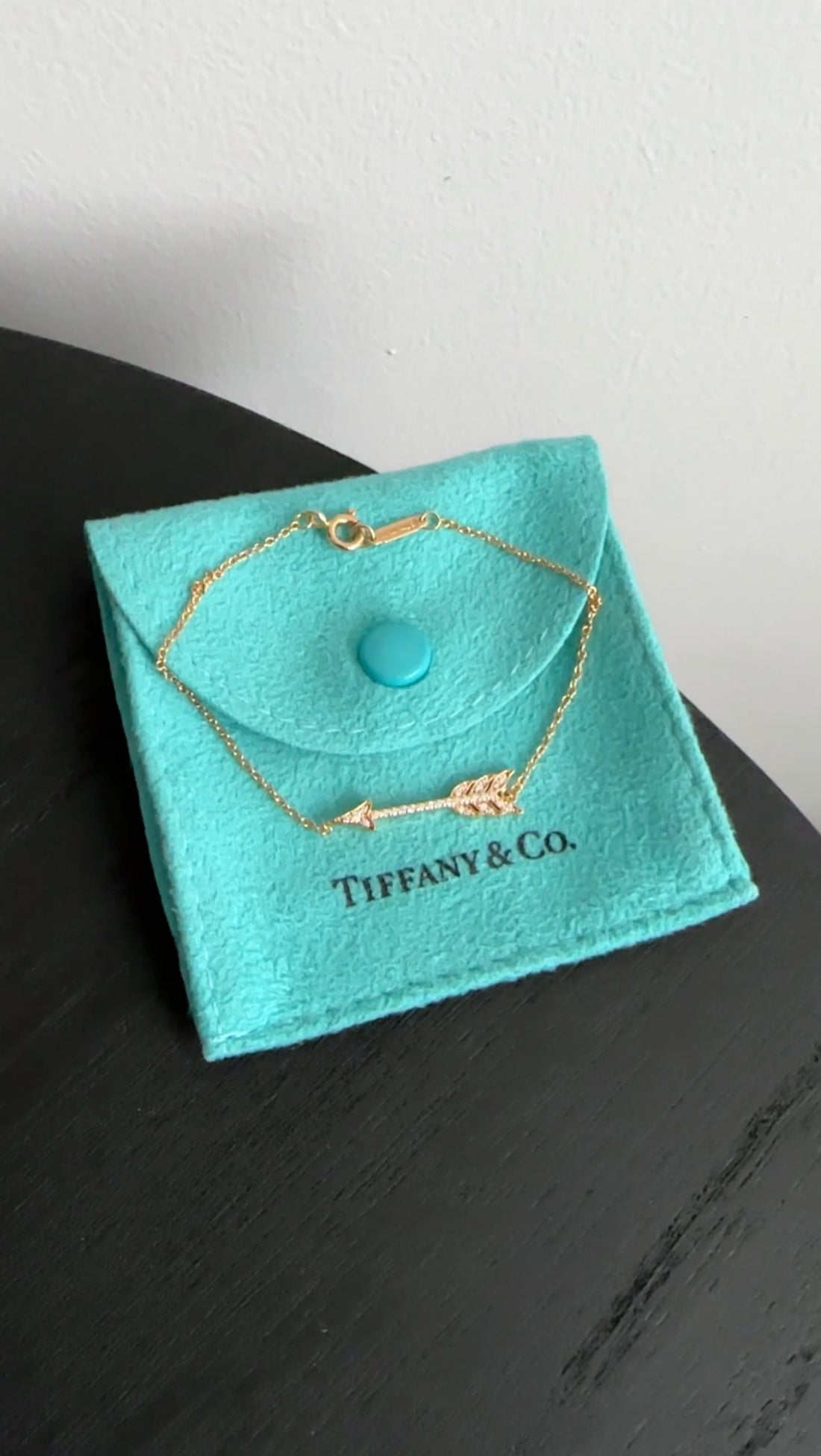 Tiffany & Co.  18k Rose Gold Diamond Grafitti Arrow Bracelet
