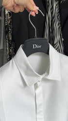 Christian Dior White Collared Tuxedo Bib Shirt - FR40 / 8