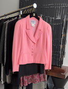 Chanel 97P Vintage Pink Boucle Wool Classic CC Button Jacket - FR42 / 8