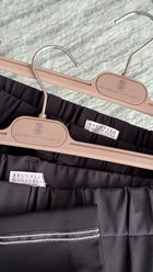 Brunello Cucinelli Black Rayon Trouser with Ribbon Tie and Monili - S (4)