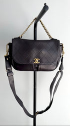 Chanel Black Quilted Leather Paris in Rome Messenger Bag