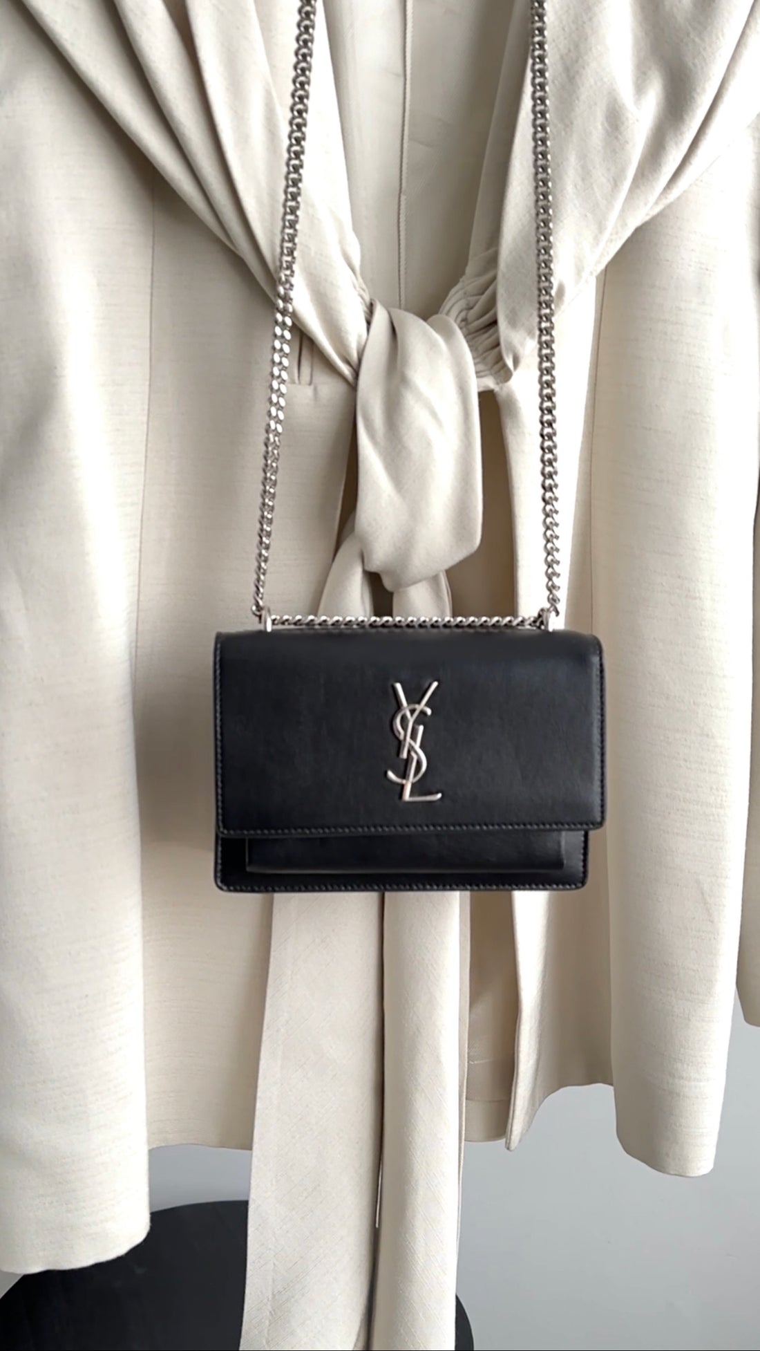 Saint Laurent Sunset Mini Saint Laurent Black Leather Mini Sunset