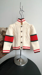 Gucci Baby Ivory Red Green Wool Sweater - 9/12 M
