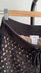 Brunello Cucinelli Black Open Knit Sequin Wide Leg Jogger Pants - S (4/6)