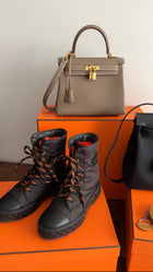 Hermes Black Nylon and Leather Fresh Ankle Boot - 37 / 36.5