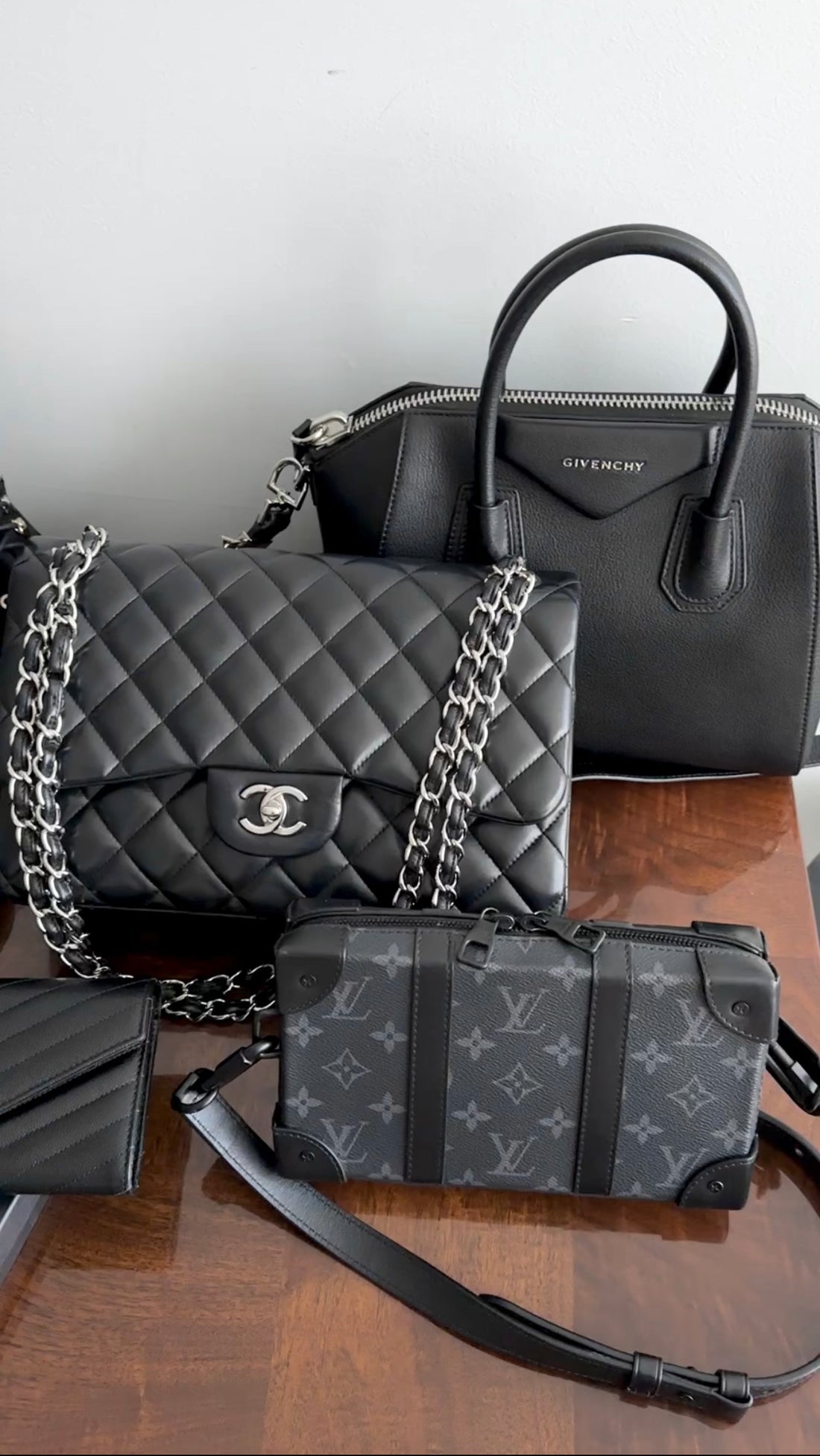 Chanel Black Lambskin Leather Jumbo Double Classic Flap Bag SHW