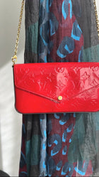 Louis Vuitton Cherry Red Vernis Felicie Pouch Pochette Bag