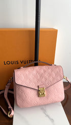 Louis Vuitton Pochette Metis Monogram Empreinte Pink Leather Bag