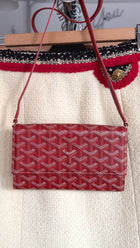 Goyard Red Goyardine Varenne Wallet on Strap